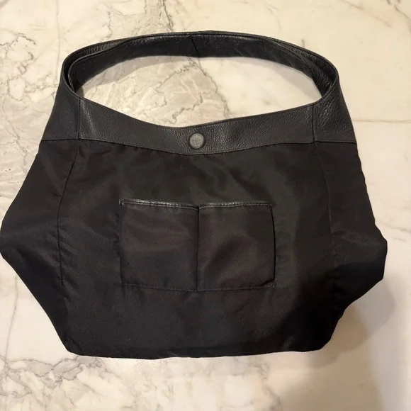 Auxiliary Black Leather Handbag - Picture 11 of 13